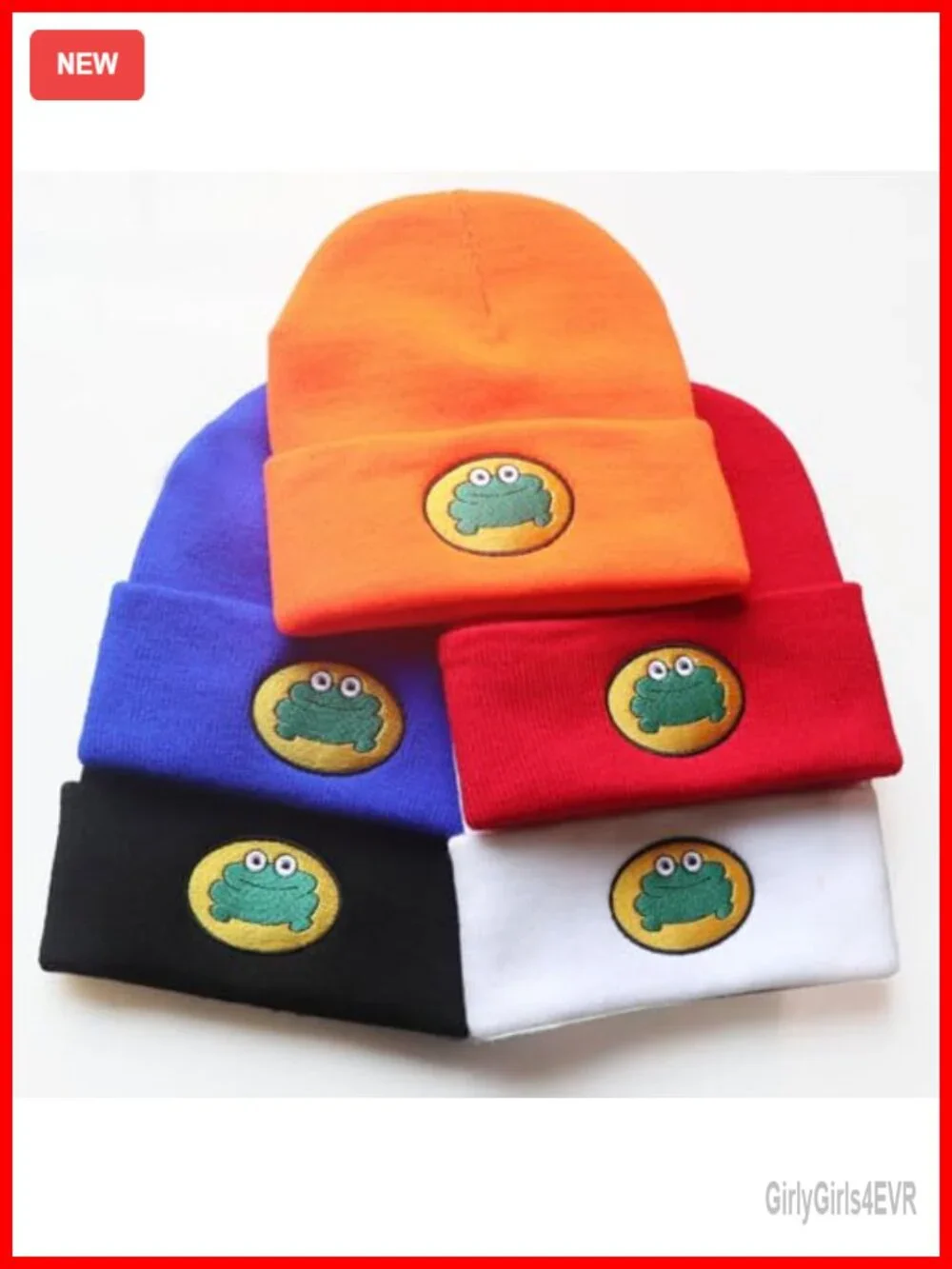 Unisex Cartoon Frog Beanie Hat Novelty Knitted Skull Cap